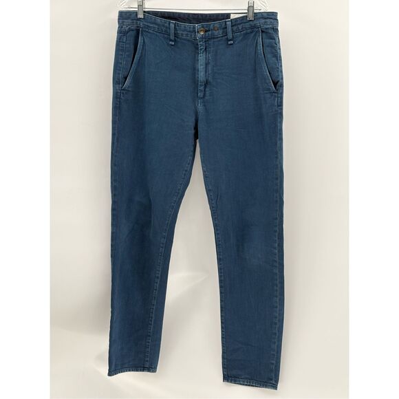 Rag & Bone Twill Chino Pants Cotton Hemp‎ Men Size 34 x 31 Blue Real Indigo